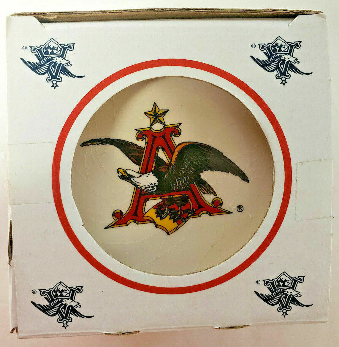 Vintage Anheuser Busch Four Eagle Coasters 24K Hand-Painted Gold Band 1996 U139 - $26.99
