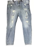 Torrid Blue Jeans Womens Size 26T Bombshell Skinny Distressed Fashionable Rips - £13.35 GBP