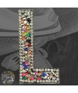 Letter L Multicolor Rhinestone Iron On Patch Applique Embellishment - $74.88 MXN