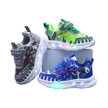 Dinosaurs Design Kids Sneakers Light-Up Toddlers Sport Soft Shoes Boys T... - $24.74+