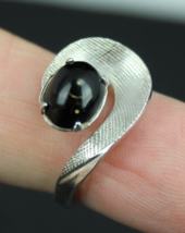 Vintage Sterling Silver Ring Ladies Onyx Modernist .925 6.5 Uncas Estate Sale! - £24.84 GBP