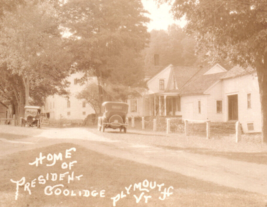 Plymouth Vermont Antique Automobile President Coolidge Home RPPC Postcard - £9.39 GBP