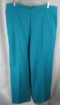 Alfred Dunner women teal blue elastic waist pants vintage 18S 18 short - £11.67 GBP