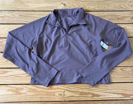 old navy active NWT women’s half zip crop athletic jacket size L Purple I5 - $14.17