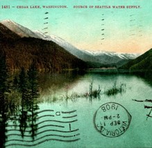 Cedar Lake Washington WA Source of Seattle Water Supply 1908 Vtg Postcard - £3.12 GBP