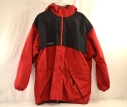 Vintage Mens Large Columbia Jacket Parka Winter Outdoor Coat RED Fleece ... - £30.22 GBP