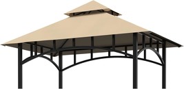 Grill Gazebo Canopy Replacement Cover, 5&#39;X8&#39; Double Tiered Bbq Roof Top,... - $37.95