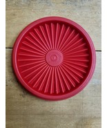Tupperware Round Servalier RED LID ONLY 5&quot; Part #812-34 Replacement OBSO... - $20.32 CAD