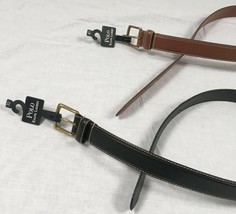 New Polo Ralph Lauren Leather Belt!  Brown or Black with Contrast Stitching - £35.29 GBP