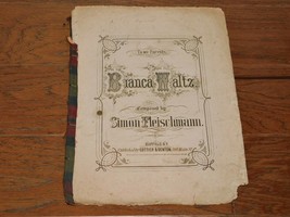 Bianca Waltz Sheet Music 1875 Composed Simon Fleischmann (To my parents)... - $24.74