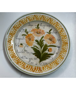 Vietri Wall Collector Plate Orange Flowers &amp; Script hanging 10&quot; Italy - £19.74 GBP