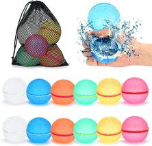 Reusable Water Bomb Balloons Latex Free Silicone Water Splash Ball with Mesh Bag - £35.85 GBP