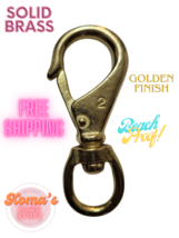 3 3/4&quot; solid brass swivel snap hook with 3/4&quot; eye Corrosion resistant Wi... - £7.17 GBP