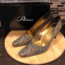 Delman Darwin jacquard gold bronze paisley fancy pumps 8.5 - $33.66