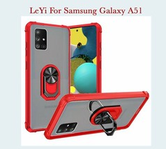LeYi Samsung A51 Transparent Clear Hybrid Case w/Ring Holder Magnetic Kickstand - £6.99 GBP