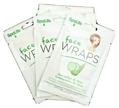 Face Wrap SpaLife Cucumber &amp; Aloe Soothing (3) Refreshing 20 Min Facial Therapy - £4.73 GBP