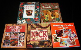 Lot (5) CHRISTMAS HOLIDAY Decor &amp; Crafting Books (3 Hardcover, 2 Softcover) - £15.45 GBP