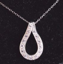 Collar De Pendant Abierto Ovalado De Plata Esterlina De 18&quot; Con Zirconia... - $205.81 MXN