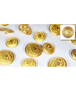 Set of Die Cast Metal Blazer Buttons B109-GOLD Gold Colour 3L/7S ø20mm ø... - £14.11 GBP