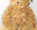 Bearington brown tan teddy bear Wuggles 18&quot; curly textured fur plush flo... - $12.86