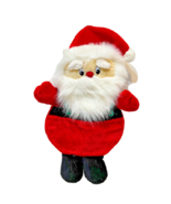 Vintage Plush Santa Christmas Stocking Decoration Hanging 21 x 15&quot; - £16.27 GBP