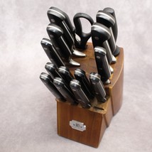 Paula Deen 16 Piece Knife Block w/15 Black Handle Knives (Missing 1 Knife) - $29.35