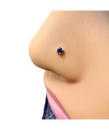 18ct White Gold &amp; Blue Sapphire Nose Stud / Nose Pin 0.05 Carats 4-Claw  - €113,42 EUR