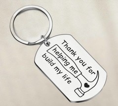 Custom Dogtag Keychain: Personalized &#39;Thank You for Helping Me Build My Life&#39; Gi - £7.95 GBP