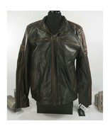 Black Rivet Brown Heavy Lined Leather Motorcycle Jacket L NWT $700 - $138.42