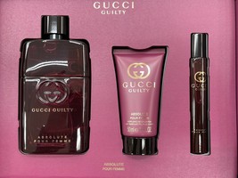 Gucci Guilty Absolute Pour Femme Perfume 3.0 Oz Eau De Parfum Spray 3 Pcs Set - £157.03 GBP