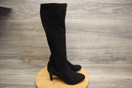 BCBG BCBGeneration Boots Womens Size 6.5M 36.5 Black Suede Knee High Shoes - £31.36 GBP