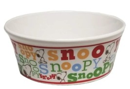 Peanuts Snoopy Small Pet Bowl Dog or Cat Beagle Typography Orange Green ... - $14.85