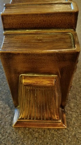 Brown in Color ~ Quartz ~ Book Design ~ 5.5" Tall ~  Mantel Clock Item image 4