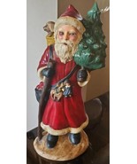 Vintage 1988 ceramic hand painted hobbiest piece Forest Santa Figurine11&quot;  - $25.99