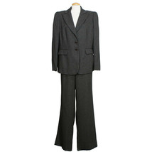 TAHARI Black White Melange Wide Leg Longer Jacket Pant Suit 14W - £119.89 GBP