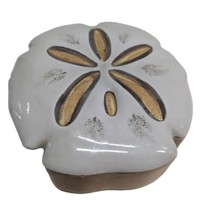 Sand Dollar Trinket Box Artist Signed Pottery Beach Nautical Shells Coastal Gift - £23.64 GBP