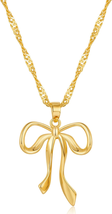 Mothers Day Gifts for Mom, Gold Bow Butterfly Necklace for Women CZ Dainty Butte - £20.11 GBP