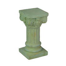 Verdigris Finish Solid Concrete Roman Ionic Column Pillar Pedestal 8.25 ... - $34.64