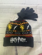 Harry Potter Knit Cuff Youth Kids Boys Beanie Hat Cap With Gloves Set OSFM - £16.35 GBP