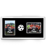 Soccer Photo Frame Wall Hanging Holds Two 5x7 Photos Black &amp; White Pictu... - £28.27 GBP