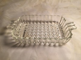 Vintage Rectangle Shaped Clear Glass with Texture Design Candy or Nut Dish - £3.45 GBP