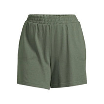 Terra &amp; Sky Women&#39;s Plus Size Easy Knit Shorts, Green Size 0X(14W) - £13.39 GBP