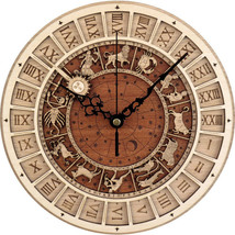 30cm Venice Astronomical Wooden Creative Twelve Constellation Quartz Wall Clock - £54.90 GBP