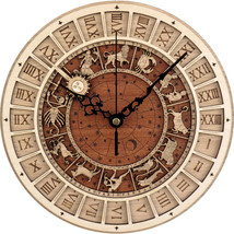 30cm Venice Astronomical Wooden Creative Twelve Constellation Quartz Wal... - £54.60 GBP