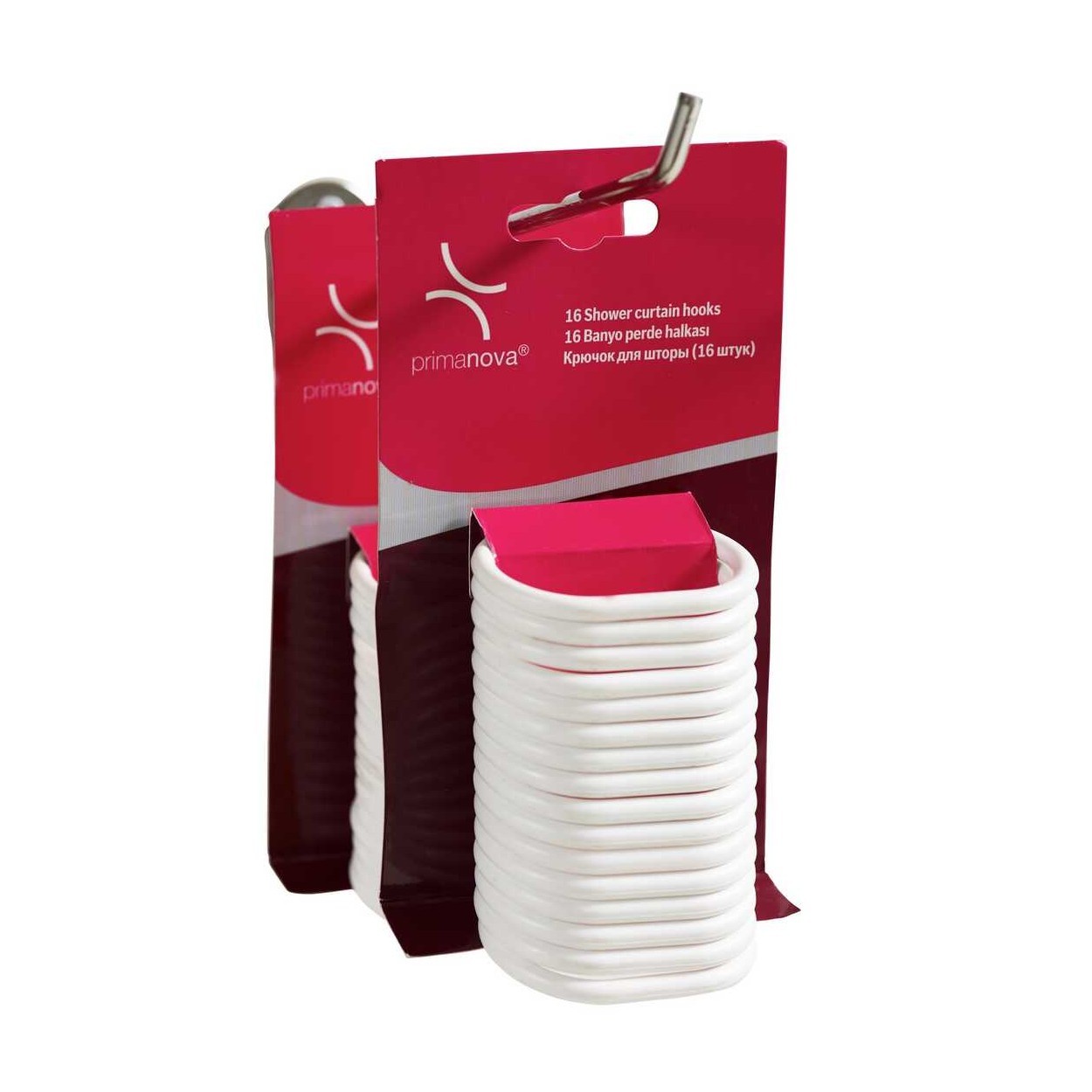 P. Nova C Type Plastic Shower Curtain Hooks, 16 Shower Rings for Bathroom - $6.60