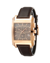 Burberry BU1566 Chronograph Dial Leather Strap Rose Gold Men&#39;s Watch - £462.57 GBP