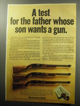 1968 Winchester 200 series rifles Ad - A test for the father whose son wants gun - $18.49