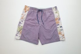 Vintage Speedo Mens Large Distressed Spell Out Lined Hawaiian Shorts Swim Trunks - £23.31 GBP