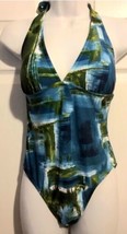 Catalina Women Bathing Suit Swimsuit One-piece Halter Top Small 4-6 Tropical NEW - $24.75