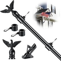 Flag Win 6FT Flag Pole Kit for House with Holder Bracket, Upgrade Stainless Stee - £29.32 GBP
